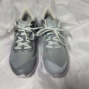 Diadora Light Gray and White Athletic Shoes